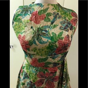 Vintage Brocade Sleeveless Maxi Dress